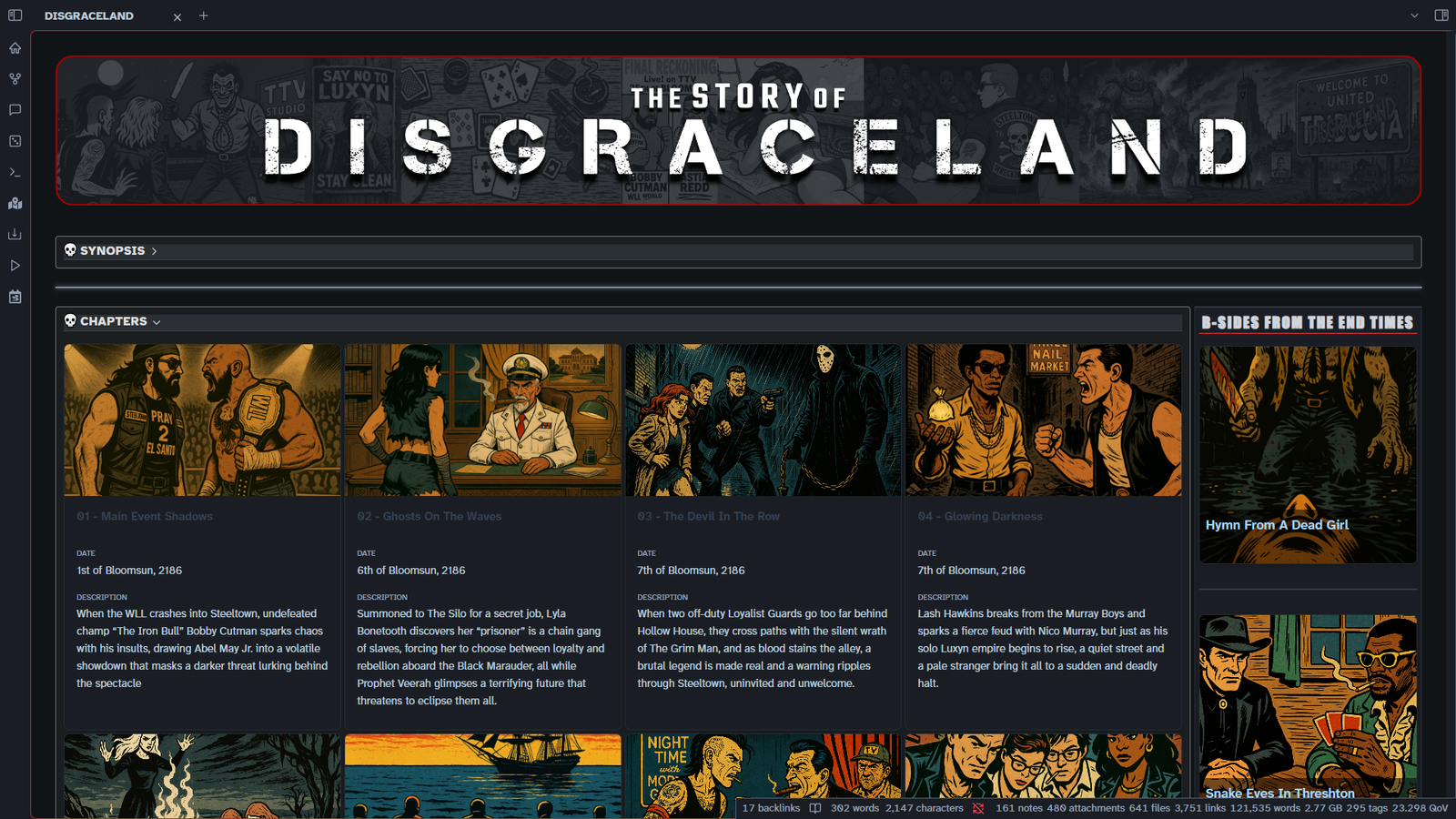 Disgraceland Story system