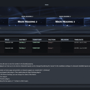 Obsidian Template Vault main dashboard