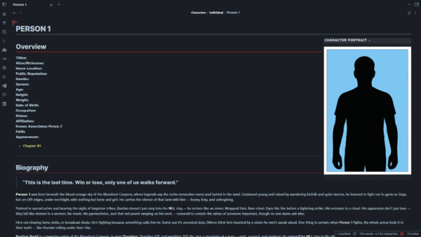 Custom character template by PrattDesign