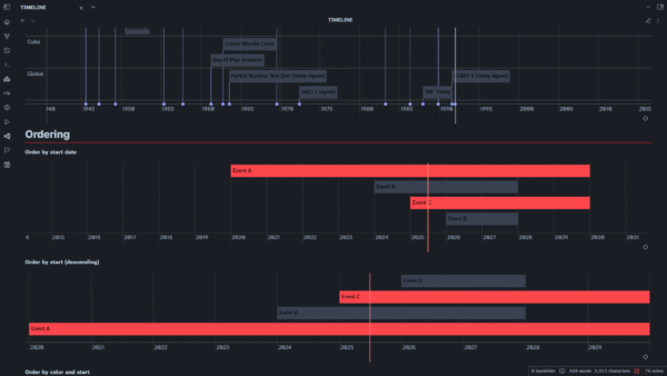 Obsidian Vault timelines by PrattDesign